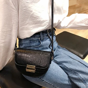 

Crocodile Pattern Vintage Leather Crossbody Bags Small Purses and Handbags Ladies Shoulder Messenger Bag