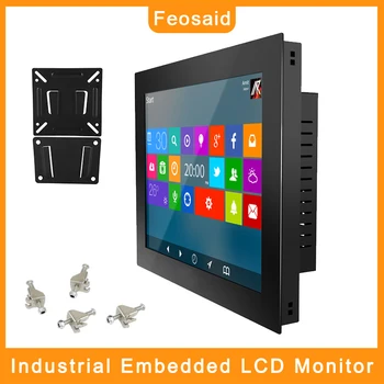

Feosaid 17 inch Industrial LCD display Monitor 17" Metal case Tablet Monitor HDMI TV AV DVI USB VGA Embedded Computer Monitor