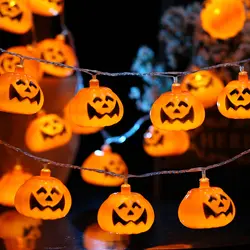 1,5 м 10LEDHalloween фонарь в форме тыквы Дети diy фонари светящиеся декоративные огни Бар торговый центр с привидениями дом макет реквизит