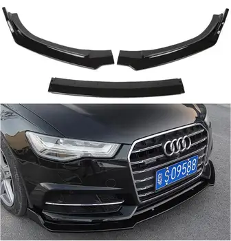 

ABS Carbon Fiber Front Bumper Lip Splitters Aprons Flaps Spoiler For AUDI A6 S6 RS6 C7.5 2016 2017 2018