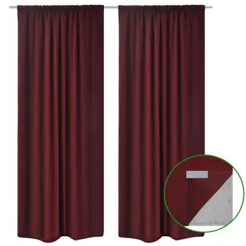 

Blackout Curtains energy saving double ply 140x245cm Dark Red