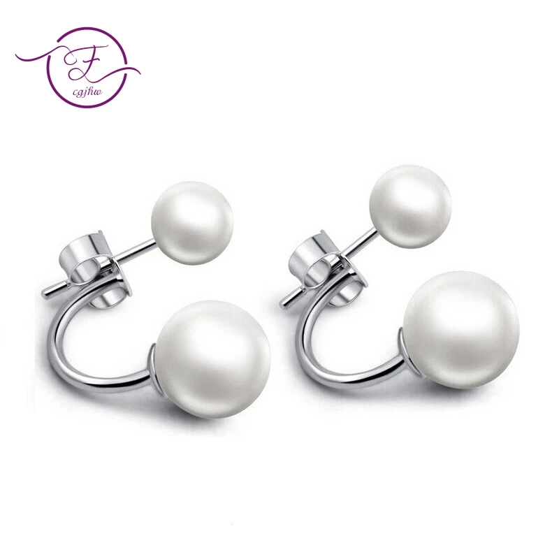 Женские серьги гвоздики из серебра 925 пробы с пресноводным жемчугом|stud earrings|earrings