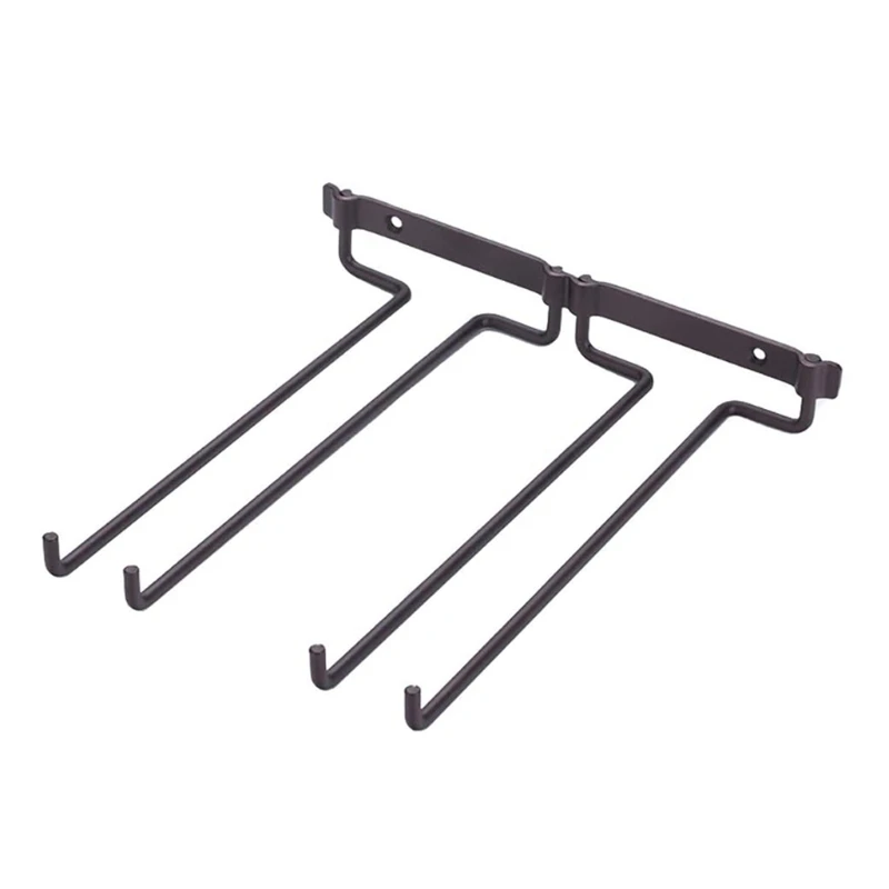 Wine Glass Rack Wall Mounted Stemware Wine Glass Holder Glasses Storage Hanger Metal Organizer for Bar Kitchen 2 Colors