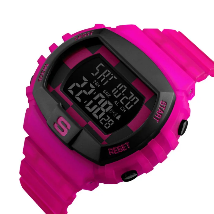 Kids Waterproof Electronic Watch Recording Steps Luminescent Wrist Watch with PU Strap for Children Toddler@M23
