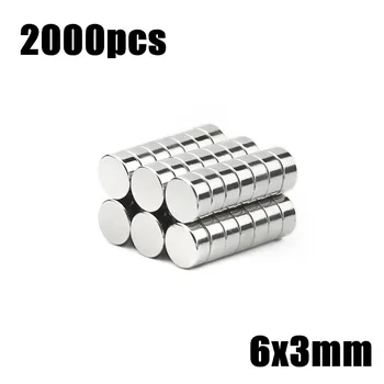 

2000pcs 6x3mm Super Powerful Strong Bulk Small Round NdFeB Neodymium Disc Magnets Dia 6mm x 3mm N35 Rare Earth NdFeB Magnet