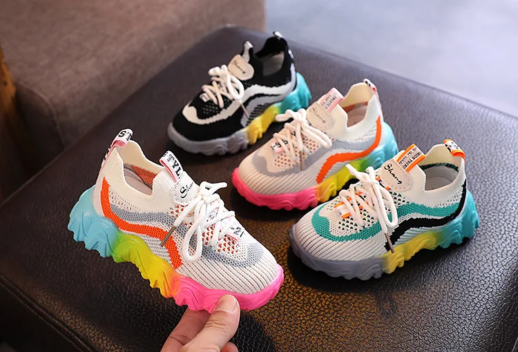 2021 Newest Kids Shoes for Baby Girls and Boys Anti-slip Soft Rubber Bottom Baby Sneaker Casual Flat Shoes Children Size 21-30 best leather shoes