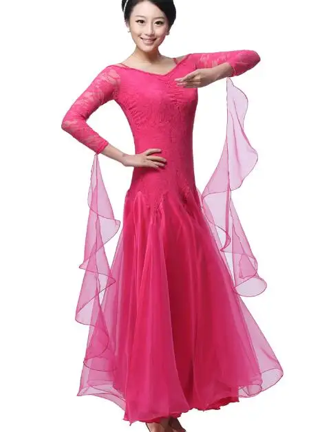plus size red pink black Ballroom Dress Viennese standard ballroom plus size ballroom dance dresses tango costumes