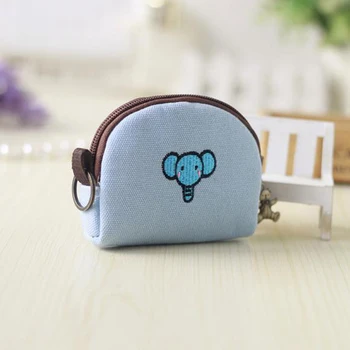 

Cartoon Coin Purse For Women Cute Bird Elephant Printing Linen Cloth Purse Women Girl Bag