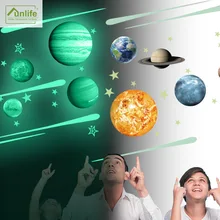 Стиль Amazon AliExpress Лидер продаж ночное яркие обои девять планет домашнего украшения детской комнаты FL10145