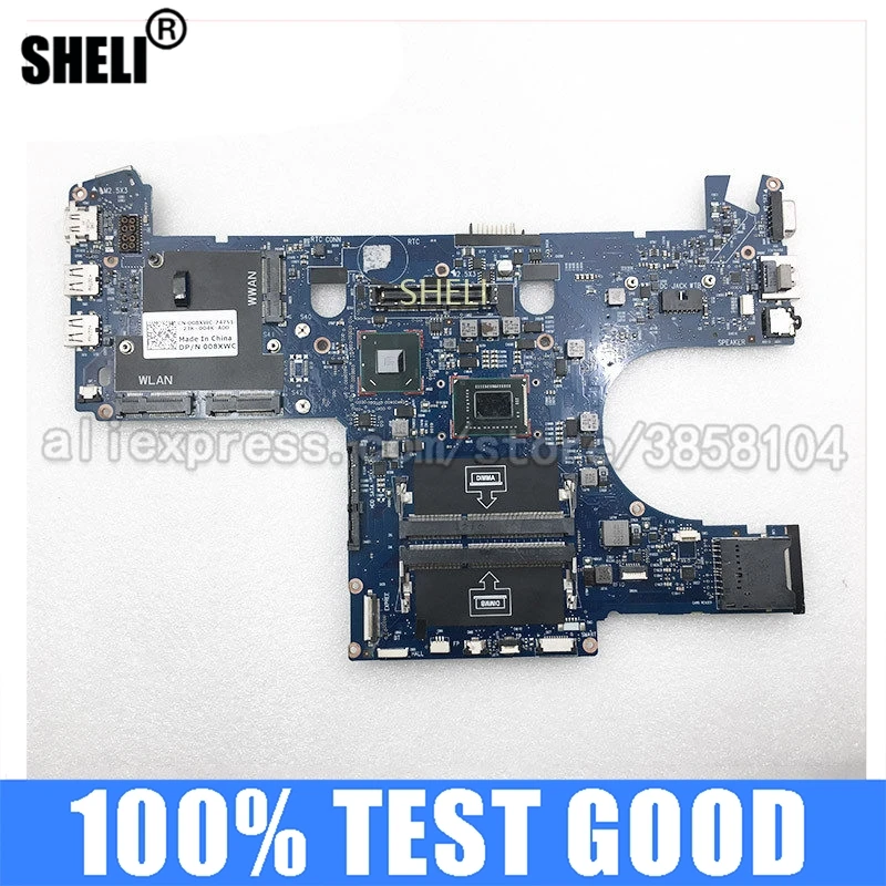 SHELI для DELL E6220 материнская плата ноутбука с I3-2330m 08XWC 008XWC CN-008XWC DDR3 Inspiron Intel Integrated |