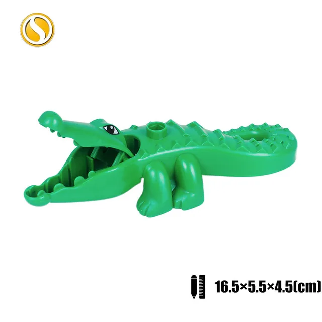 Original Big Size Assemble Building Blocks Accessory Toys For Children Compatible Big Size Animals Sets Zoo Bricks Baby Gifts Crocodile