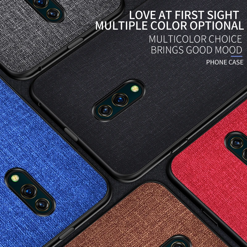 Для Oppo Realme X2 Pro Чехол тканевый в деловом стиле кожаный жесткий защитный чехол из поликарбоната для Realme X2 XT 5 3 тканевый чехол Fundas(N1024