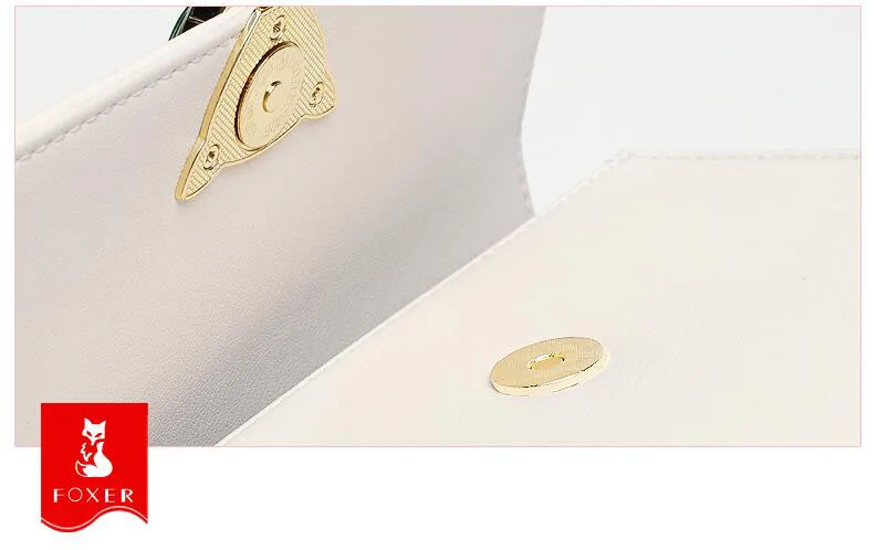 FOXER Women leather shoulder crossbody bags for women luxury handbags women bags designer bags famous brand women bags new