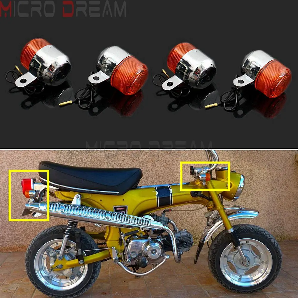 

Cafe Racer Front Rear Turn Signal Light Filament Bulb 12V/10W Indicator Blinker Tail Flasher Lamp For Honda Dax ST CT Z50 50 70