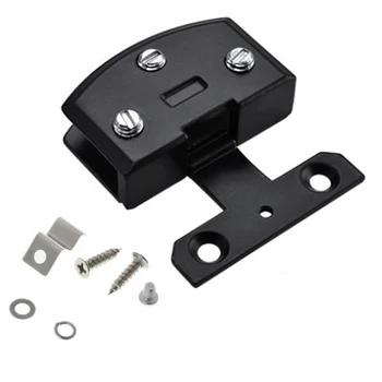 

1PC Shower Glass Door Adjustable Single Clamp Hinge Silver/black Tone Fit 5-8MM