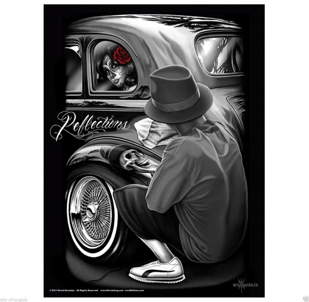 David Gonzales Art Chicano  Lowrider Homies Welcome to the Barrio  Banner