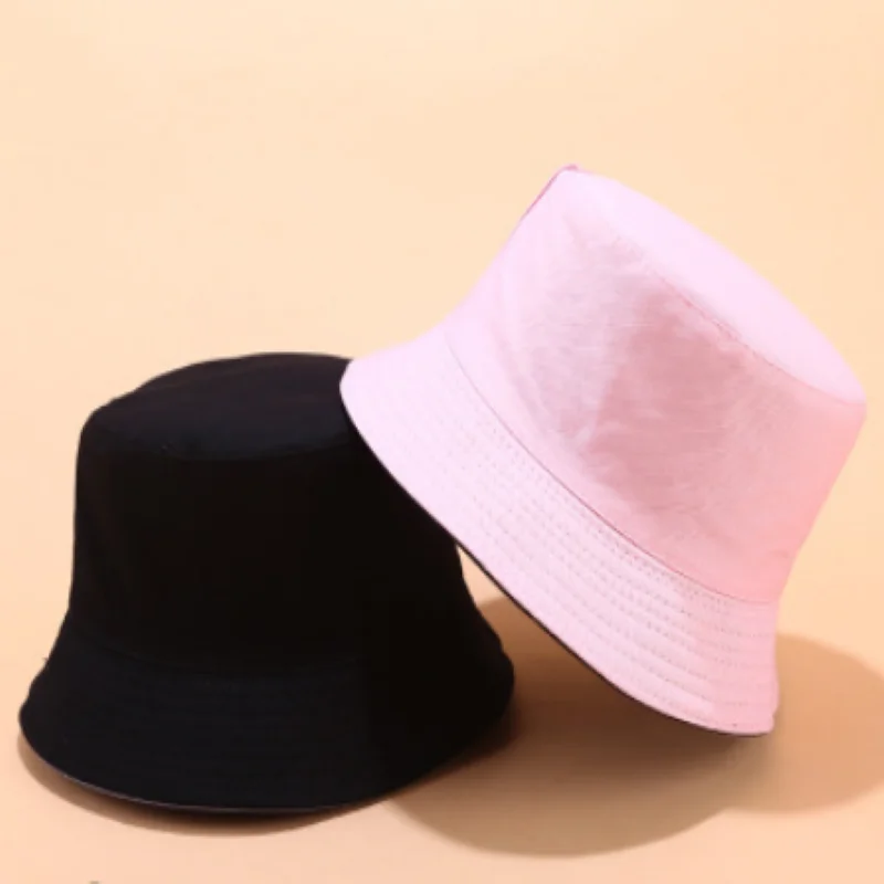 Plain Reversible Bucket Hat Cap Cotton 