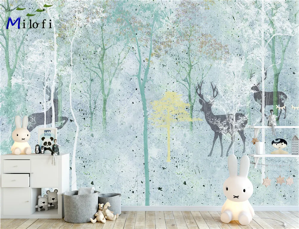 milofi papel de parede nordico pintado mural cobertura decoracao parede 01