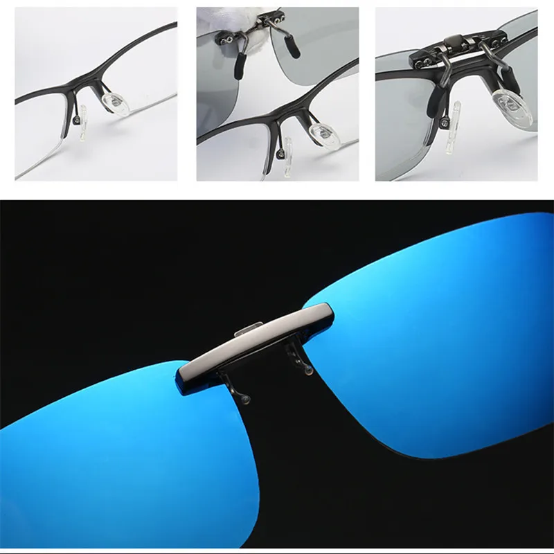 UV400 линзы, клипсы на солнцезащитные очки, для вождения, ночного видения, солнцезащитные очки, крутые, поляризационные, зеркальные, мужские, анти-UVA для мужчин и женщин