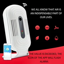Wi fi inteligente casa medidor de fumaça co2 hcho tvoc qualidade do ar análise tester detector sensor temperatura monitor umidade