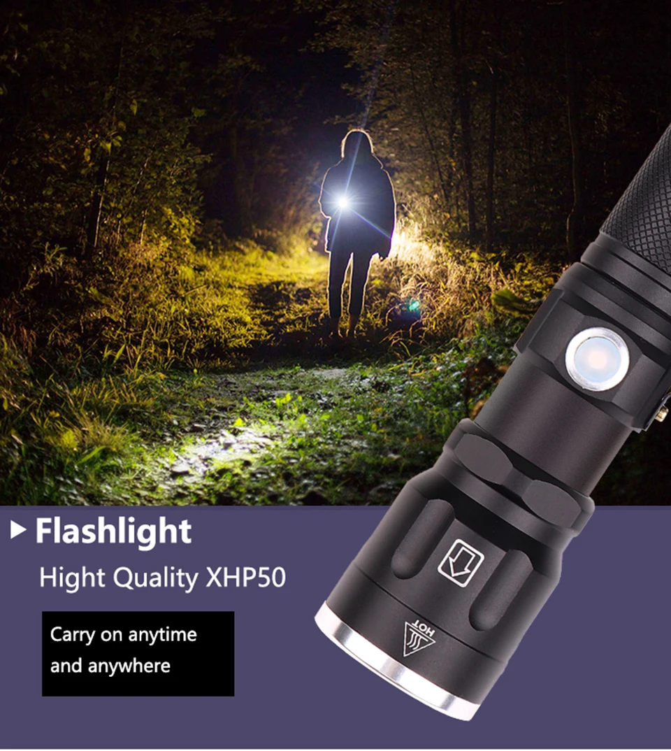 80000LM XHP50 светодиодный светильник-вспышка Xlamp алюминиевый охотничий водонепроницаемый фонарь светильник мощный Lanterna использовать аккумулятор 18650 26650