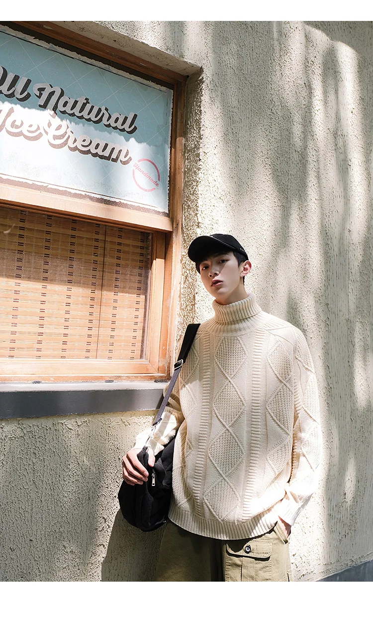 Privathinker Для мужчин осень-зима пуловер, свитер для мужчин Повседневное вязаный свитер в Корейском стиле топы уличная Для мужчин модные Свитеры с высоким воротом