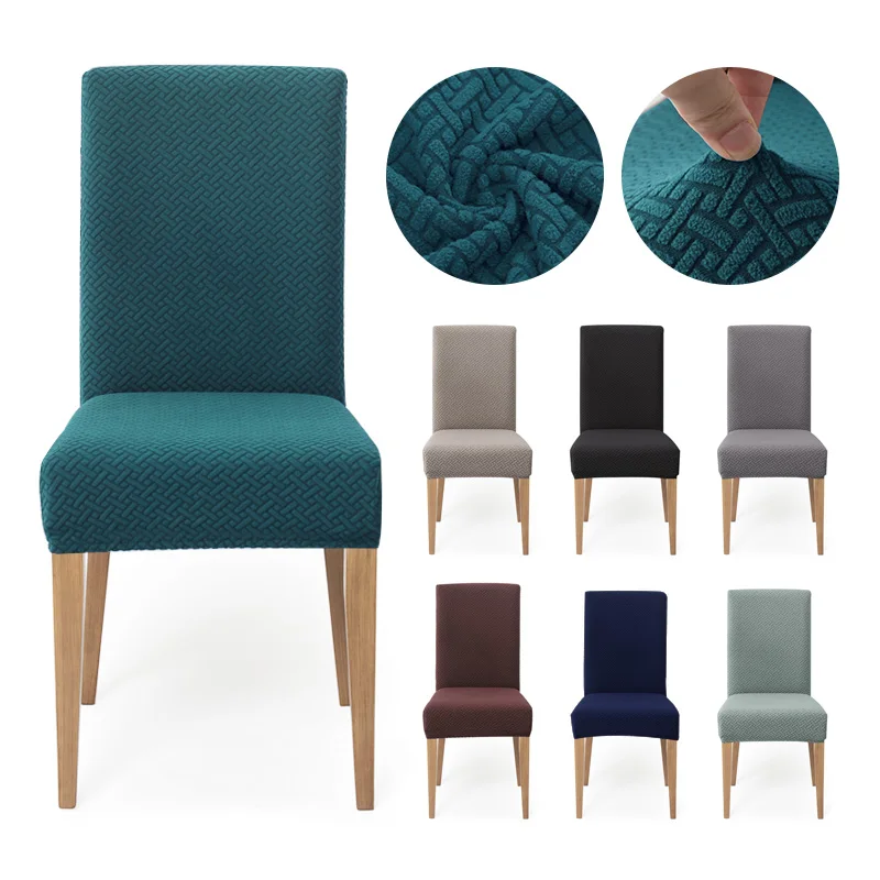 Capa de cadeira de jantar extensível jacquard elastano slipcover caso para cadeiras cozinha sala de jantar capas de cadeira elástico estiramento