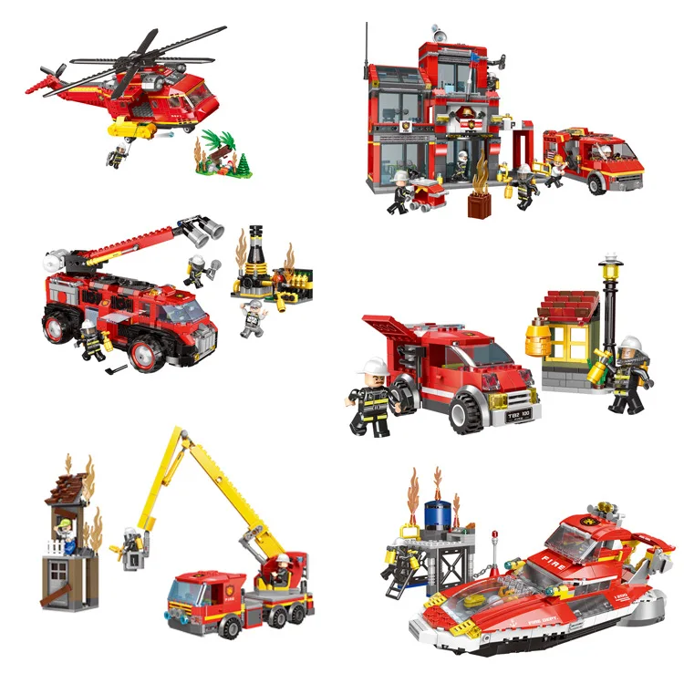 

Hot Selling XINGBAO Creative-Assembled Building Blocks City Firefighting Series Red Fire Inserted Building Blocks Toy Educationa