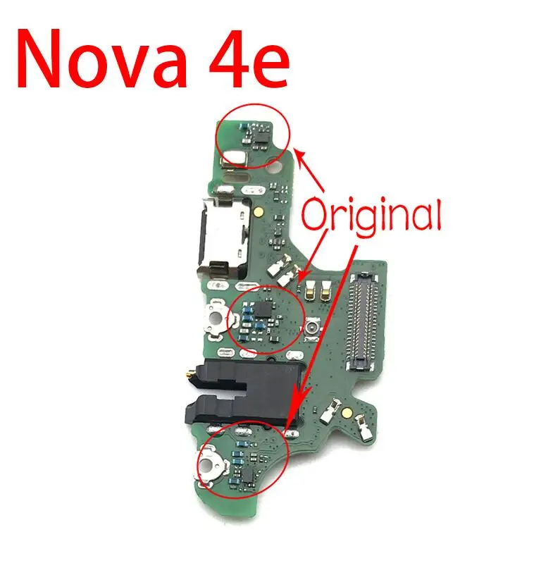 Новинка для huawei Nova 2S 3 3i 5i 3e 4e 5 Pro usb зарядный порт док-станция зарядное устройство разъем плата гибкий кабель - Цвет: Nova 4e Original