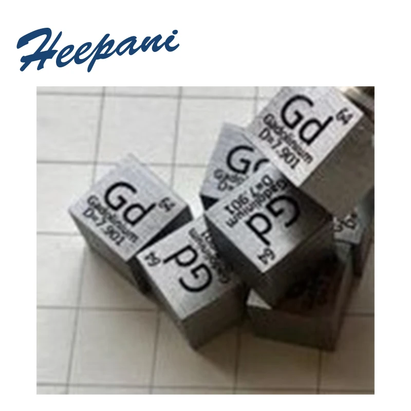 Free shipping gadolinium rare earth metal cube 10mm element Gd periodic table ingot  pellet (1)