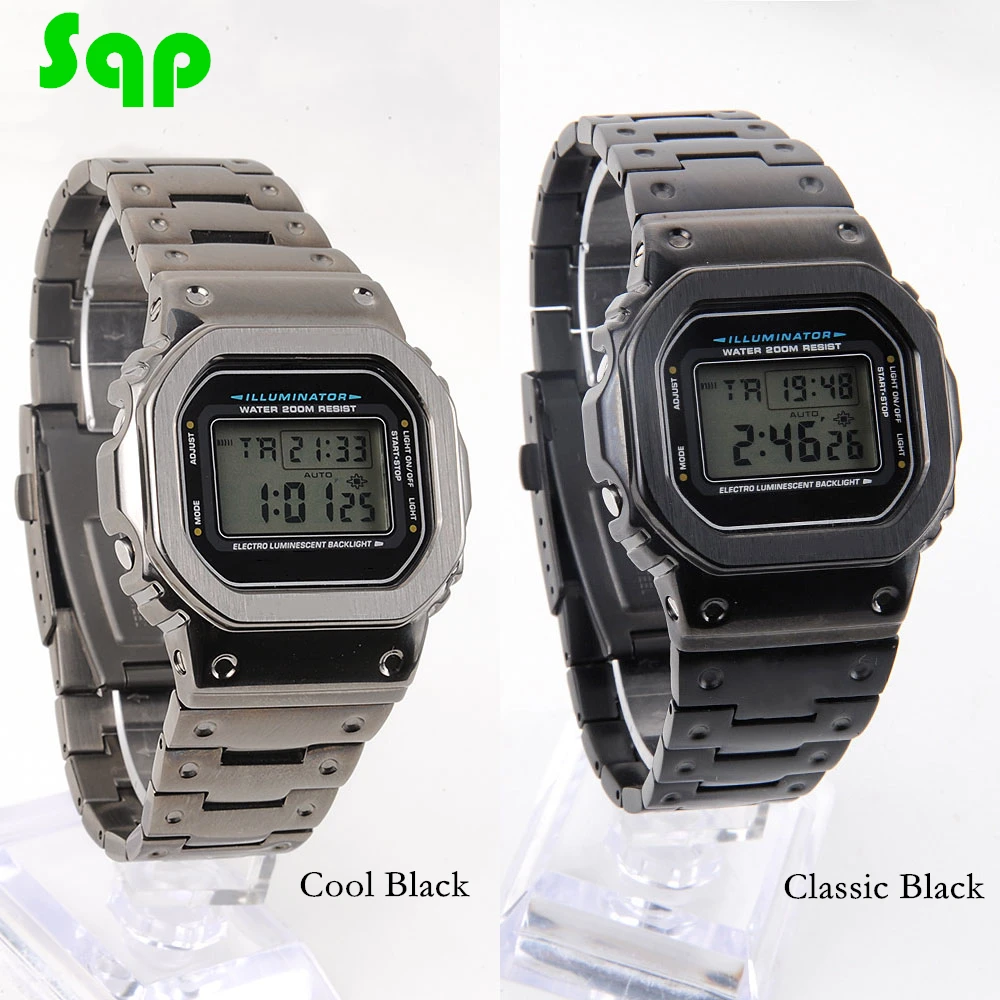DW5600/5610 крутые/классические черные часы набор модификаций ремешок для часов