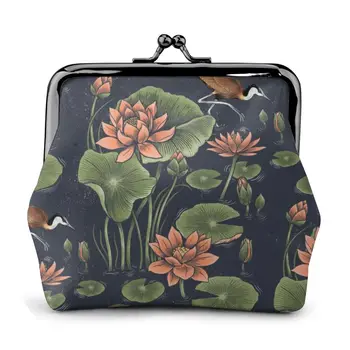 

OLN Water Lily Pond Coin Purse Women Coin Wallets Metal Farme Small Change Purse Mini Girl Coin Purse