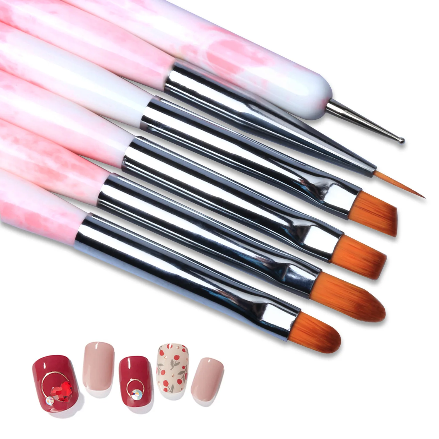 5pcs/Set Nail Art Liner Striping Brushes Metal Pole French Stripe Drawing  Painting Pen Gel Polish Nail Art DIY Manicure Tools - AliExpress