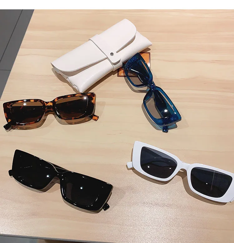 ladies sunglasses Retro White Rectangular Sunglasses Women 2021 Trendy Brand Designer Shades Small Frame Sun Glasses Female Sexy Oculos UV400 big black sunglasses