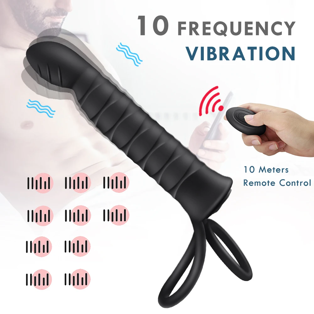10 Frequency Double Penetration Anal Plug Dildo Butt Plug Vibrator For Men Strap On Penis Vagina