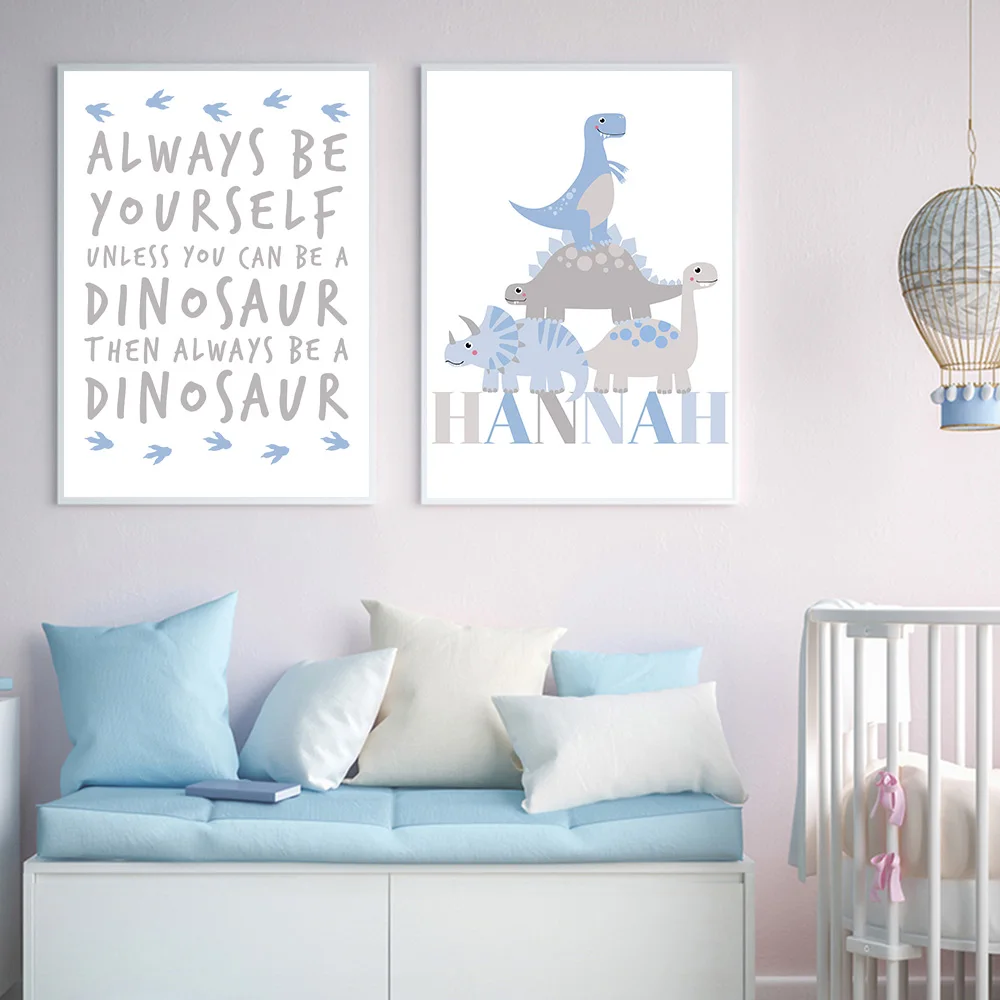 

Baby Posters Alphabet Canvas Wall Art Animal Print Custom Boy Name Poster Painting Nursery Decor Wall Pictures For Kids Room