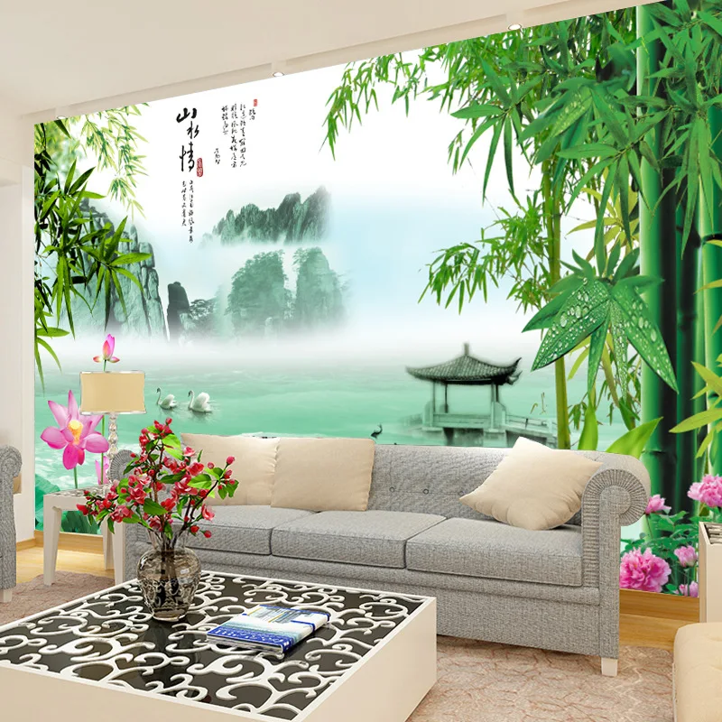

Chinese-Style Ink Landscape Emotions Large Mural TV Background Wallpaper Living Room Wall Wallpaper 3D Seamless Wall Cloth