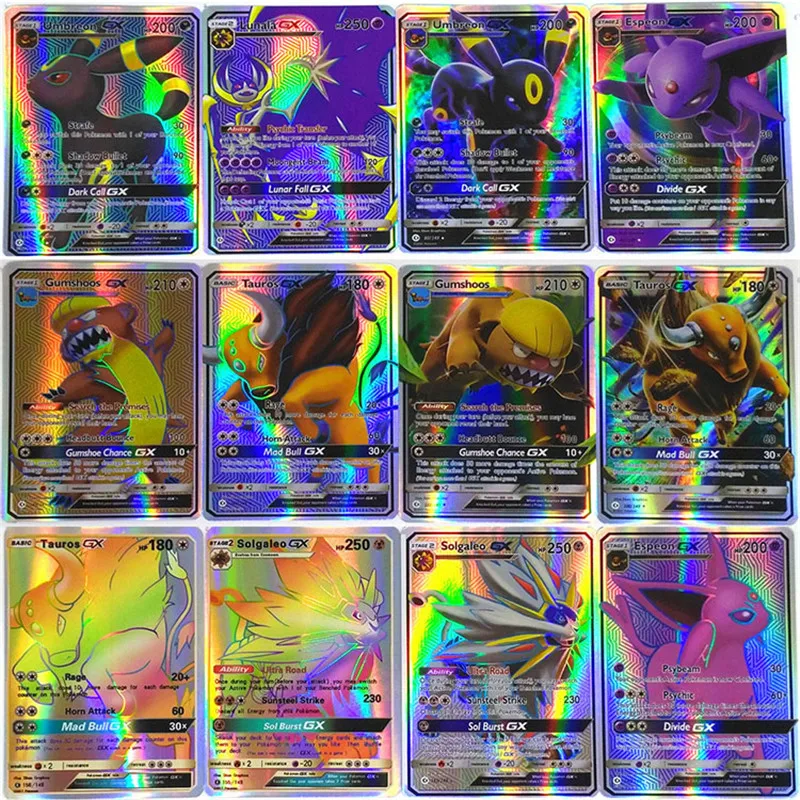 300 Pcs GX 20 60 100pcs MEGA Shining Tomy Pokemon Cards Game Battle Carte 200pcs Anime Trading Cards Album Book Kids Toys Gifts