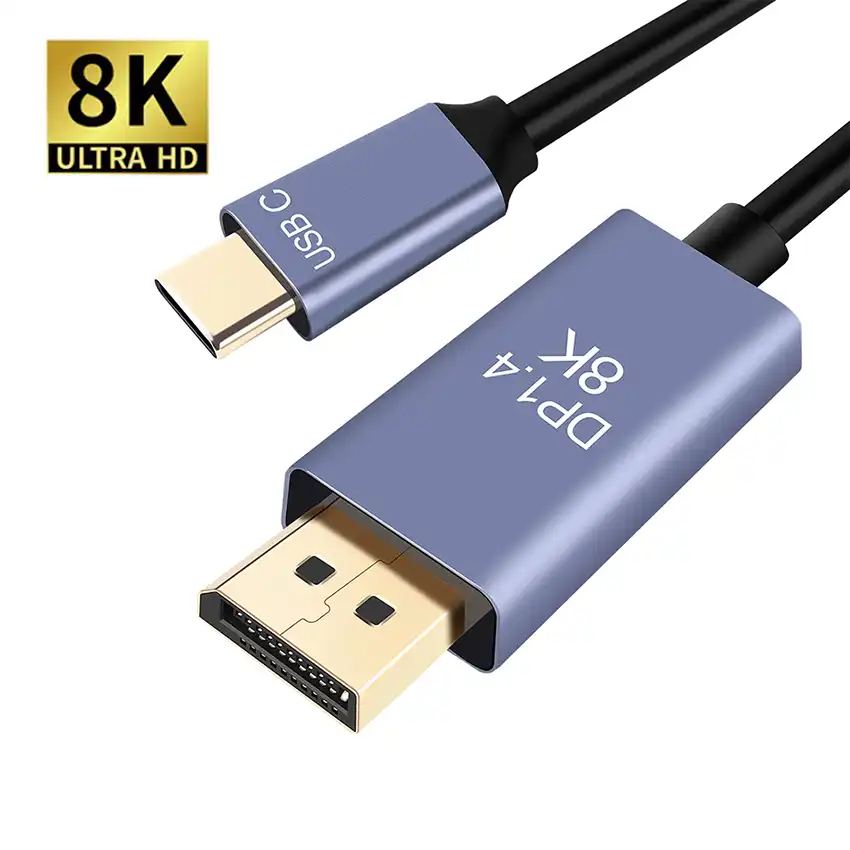 Usb C To Displayport Cable 8k 60hz 4k 60hz 1hz 144hz Type C To Displayport 1 4 Cable Thunderbolt 3 Compatible With Macbook Aliexpress