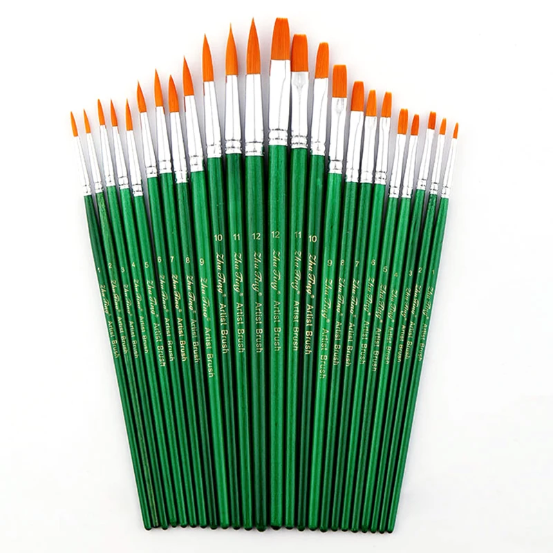 

12 Piece Type Hook Line Pen Watercolor Brush Round Pointed Nylon Wool Soft Hair Hand Painted Brush Gouache Acrylic