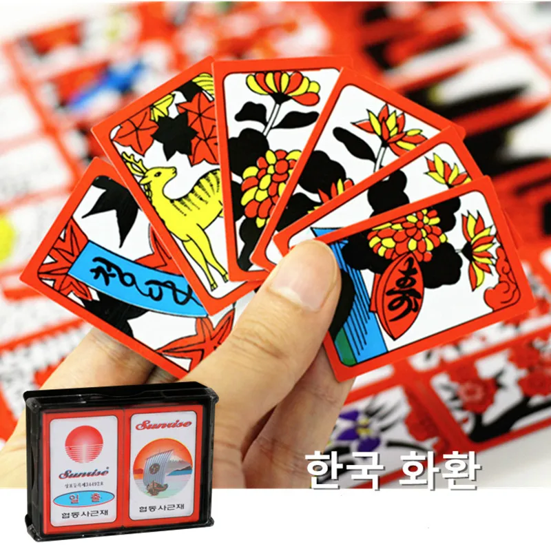Giapponese Coreano Pvc Impermeabile Mahjong Gostop Go Stop Scheda Di Gioco Di Carte Popolare Festa Di Famiglia Tavolo Da Gioco Go-Stop Hanafuda Carte