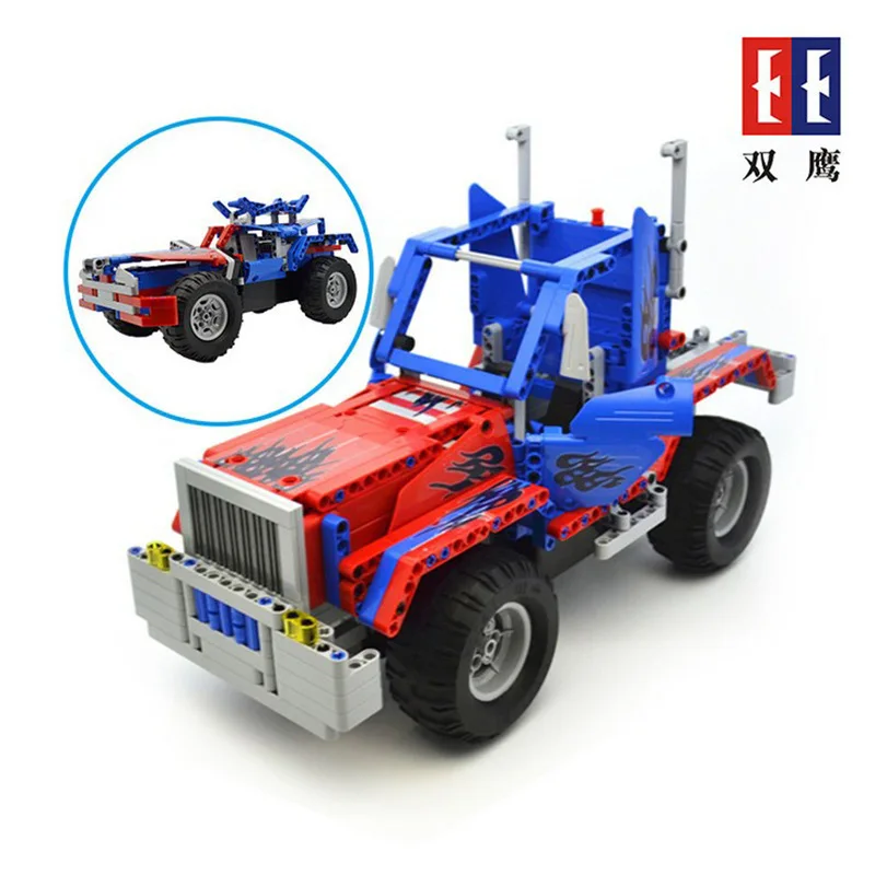 

Double e 51002 2-in-1 Deformation Blocks Remote Control Car Educational Assembled Remote Controlled Blocks Car Children DIY Asse