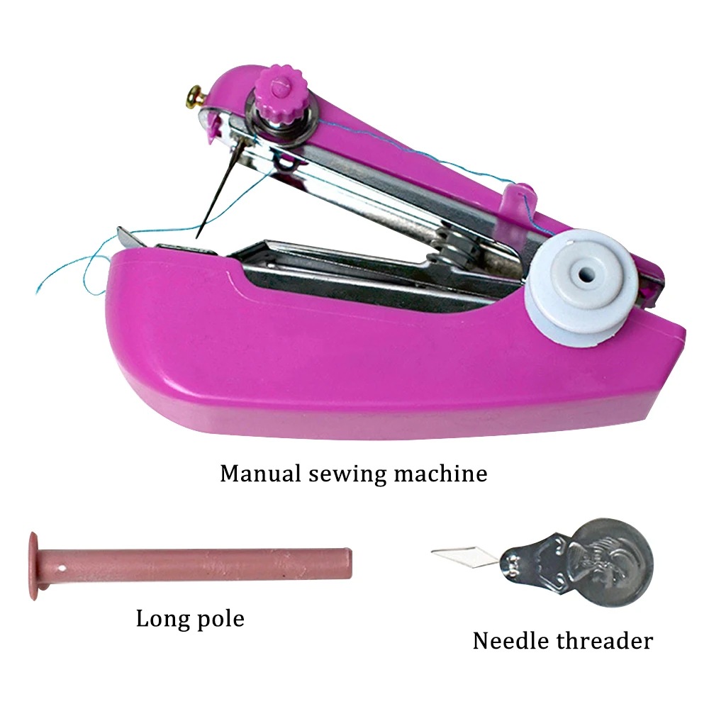 Portable Mini Hand Sewing Machine Household Cordless Electric Stitch Needlework Set for Quick Repairs DIY Clothes Stitchin