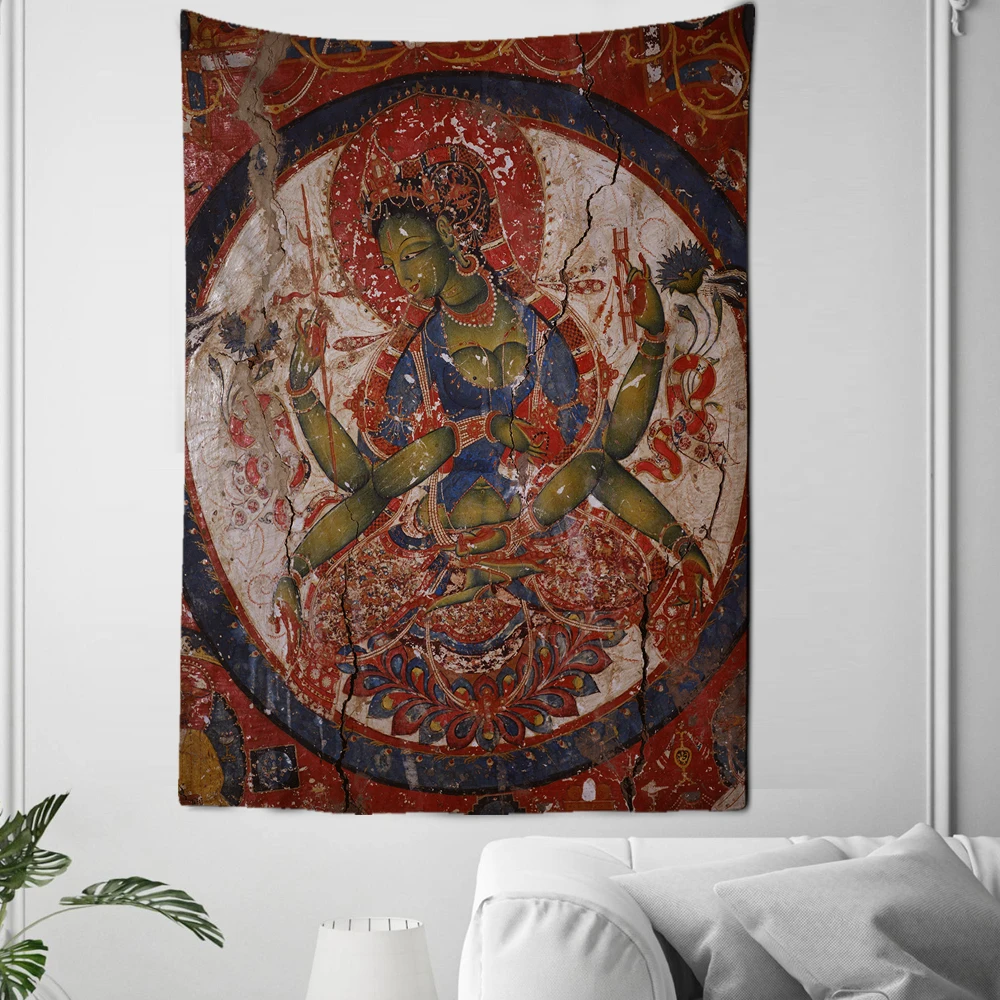 Description Picture 4 of itemIndian Buddha Tapestry, Ancient Buddhist, Yoga Wall Hanging, Hippie, Bohemian, Living Room, Bedroom, Meditation