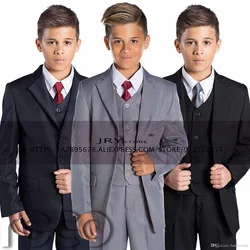 Boy's Suit 3-Piece Wedding Tuxedo Stage Performance (Blazer + Pants + Vest) Boy's Tuxedos