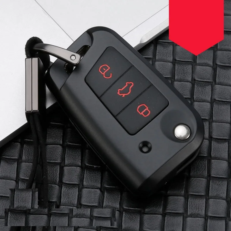 Чехол для ключей из углеродного волокна для Volkswagen Polo, Golf 7 Tiguan для Skoda Octavia Kodiaq Karoq для SEAT Ateca Leon Ibiza