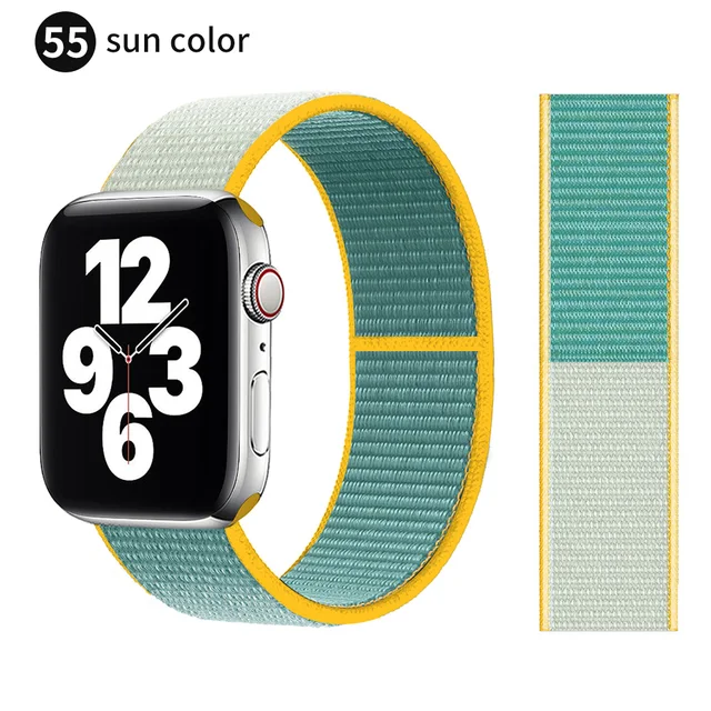 Nylon Strap for Apple watch series 7 band 41mm 44mm 40mm 42mm 38mm smartwatch wristband belt sport loop bracelets iWatch 3456 se Sunny