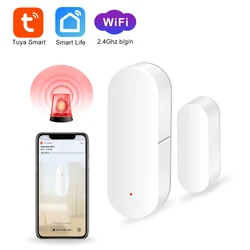 Techage Tuya Smart Wifi Door Sensor Home Security Wireless Window Sensor Smart Door Open/Closed Detectors Smart Life APP Push