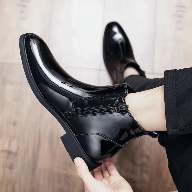 Men Chelsea Boots Leather Ankle Boots Casual Shoes