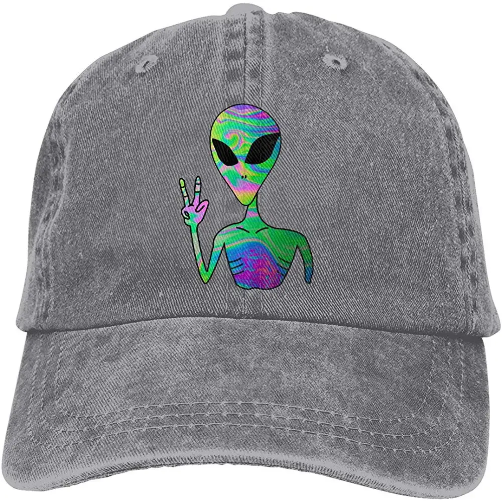 Мужская и Женская бейсбольная кепка Trippy Alien, джинсовая кепка для папы, Кепка водителя грузовика
